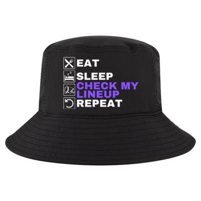 Eat Sleep Check My Lineup Repeat Fantasy Football Design Fantasy Football Wizard Cool Comfort Performance Bucket Hat