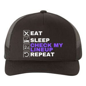 Eat Sleep Check My Lineup Repeat Fantasy Football Design Fantasy Football Wizard Yupoong Adult 5-Panel Trucker Hat