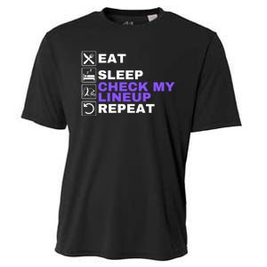 Eat Sleep Check My Lineup Repeat Fantasy Football Design Fantasy Football Wizard Cooling Performance Crew T-Shirt