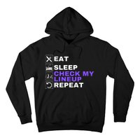 Eat Sleep Check My Lineup Repeat Fantasy Football Design Fantasy Football Wizard Hoodie