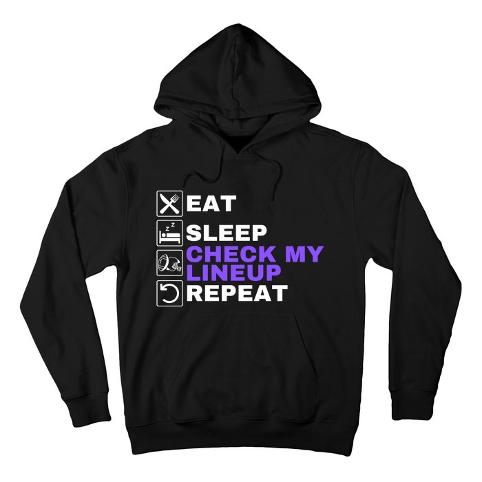 Eat Sleep Check My Lineup Repeat Fantasy Football Design Fantasy Football Wizard Hoodie