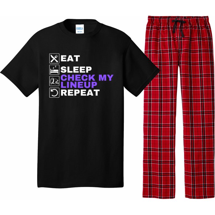 Eat Sleep Check My Lineup Repeat Fantasy Football Design Fantasy Football Wizard Pajama Set