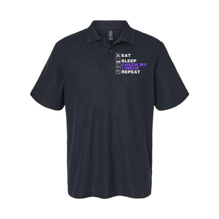 Eat Sleep Check My Lineup Repeat Fantasy Football Design Fantasy Football Wizard Softstyle Adult Sport Polo