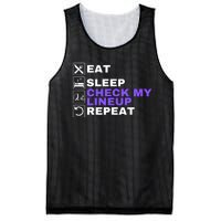 Eat Sleep Check My Lineup Repeat Fantasy Football Design Fantasy Football Wizard Mesh Reversible Basketball Jersey Tank