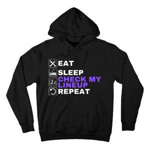 Eat Sleep Check My Lineup Repeat Fantasy Football Design Fantasy Football Wizard Tall Hoodie