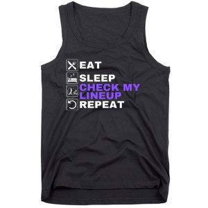 Eat Sleep Check My Lineup Repeat Fantasy Football Design Fantasy Football Wizard Tank Top