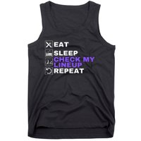 Eat Sleep Check My Lineup Repeat Fantasy Football Design Fantasy Football Wizard Tank Top