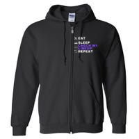 Eat Sleep Check My Lineup Repeat Fantasy Football Design Fantasy Football Wizard Full Zip Hoodie