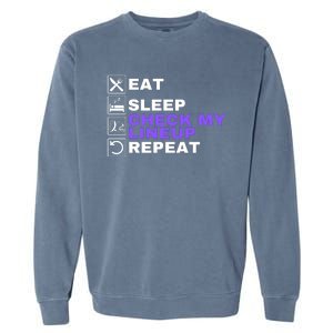 Eat Sleep Check My Lineup Repeat Fantasy Football Design Fantasy Football Wizard Garment-Dyed Sweatshirt