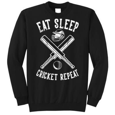 Eat Sleep Cricket Repea Cricketer Batsman Batting Bowling Sweatshirt