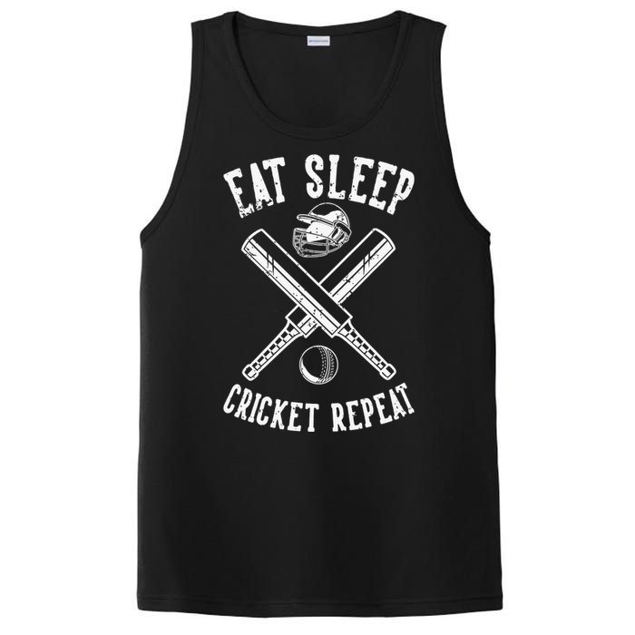 Eat Sleep Cricket Repea Cricketer Batsman Batting Bowling PosiCharge Competitor Tank