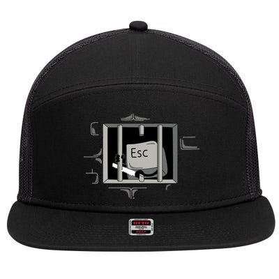 Escape Key 7 Panel Mesh Trucker Snapback Hat