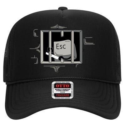 Escape Key High Crown Mesh Back Trucker Hat