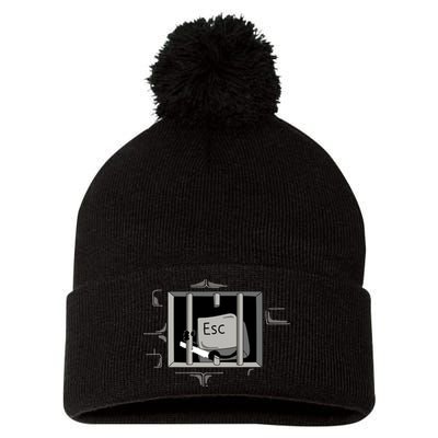 Escape Key Pom Pom 12in Knit Beanie