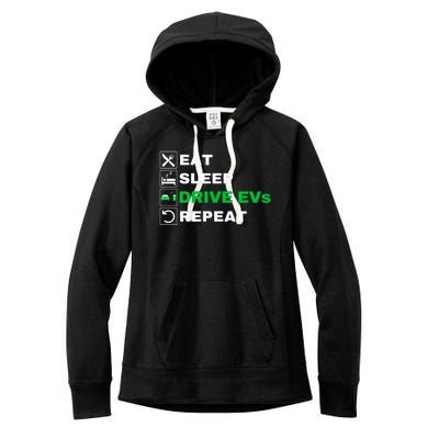 Eat Sleep Drive EVs, Drive Electric, Funny Electric Vehicle Women's Fleece Hoodie