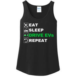 Eat Sleep Drive EVs, Drive Electric, Funny Electric Vehicle Ladies Essential Tank