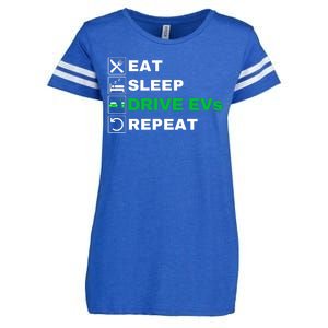 Eat Sleep Drive EVs, Drive Electric, Funny Electric Vehicle Enza Ladies Jersey Football T-Shirt