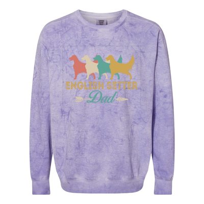 English Setter Dog Retro English Setter Lover Dad Grandpa Meaningful Gift Colorblast Crewneck Sweatshirt