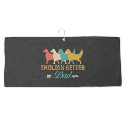 English Setter Dog Retro English Setter Lover Dad Grandpa Meaningful Gift Large Microfiber Waffle Golf Towel