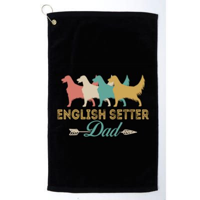 English Setter Dog Retro English Setter Lover Dad Grandpa Meaningful Gift Platinum Collection Golf Towel