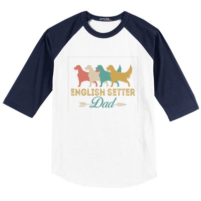 English Setter Dog Retro English Setter Lover Dad Grandpa Meaningful Gift Baseball Sleeve Shirt