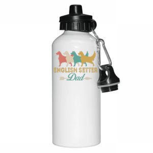 English Setter Dog Retro English Setter Lover Dad Grandpa Meaningful Gift Aluminum Water Bottle