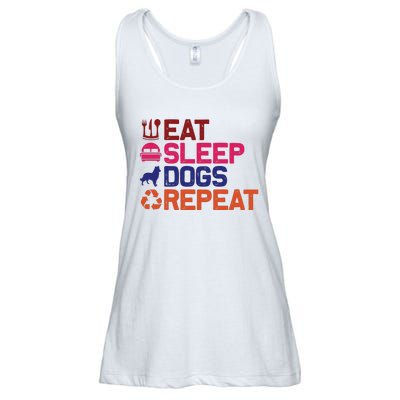 Eat Sleep Dogs Repeat Ladies Essential Flowy Tank