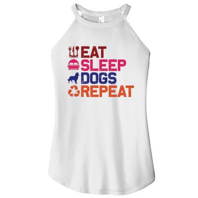 Eat Sleep Dogs Repeat Women’s Perfect Tri Rocker Tank