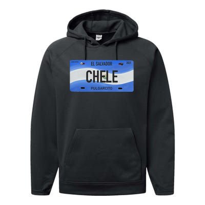 El Salvador Design With Typical Phrases Chele Performance Fleece Hoodie