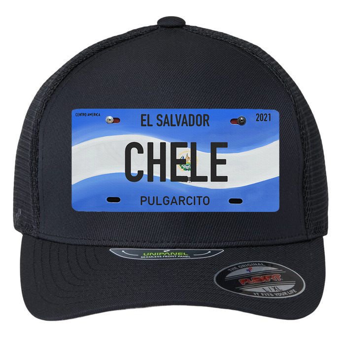 El Salvador Design With Typical Phrases Chele Flexfit Unipanel Trucker Cap