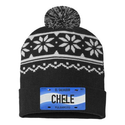 El Salvador Design With Typical Phrases Chele USA-Made Snowflake Beanie