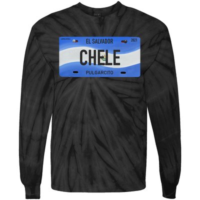 El Salvador Design With Typical Phrases Chele Tie-Dye Long Sleeve Shirt