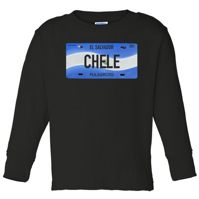 El Salvador Design With Typical Phrases Chele Toddler Long Sleeve Shirt