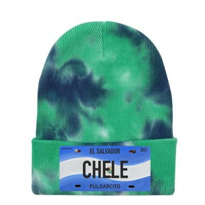 El Salvador Design With Typical Phrases Chele Tie Dye 12in Knit Beanie