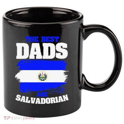 El Salvador Dad Flag Salvadoran Roots Heritage Father's Day 11oz C Handle Ceramic Mug