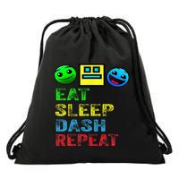Eat Sleep Dash Repeat Video Game Geometry Drawstring Bag