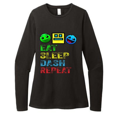 Eat Sleep Dash Repeat Video Game Geometry Womens CVC Long Sleeve Shirt