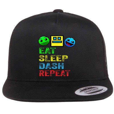 Eat Sleep Dash Repeat Video Game Geometry Flatbill Hat