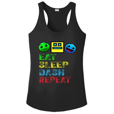 Eat Sleep Dash Repeat Video Game Geometry Ladies PosiCharge Competitor Racerback Tank