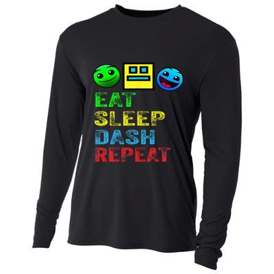 Eat Sleep Dash Repeat Video Game Geometry Cooling Performance Long Sleeve Crew