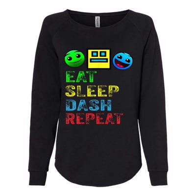 Eat Sleep Dash Repeat Video Game Geometry Womens California Wash Sweatshirt