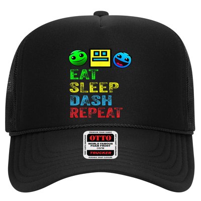 Eat Sleep Dash Repeat Video Game Geometry Trucker Hat