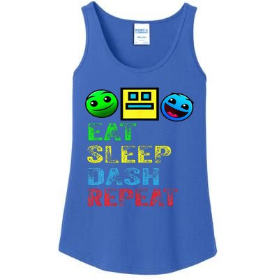 Eat Sleep Dash Repeat Video Game Geometry Ladies Essential Tank