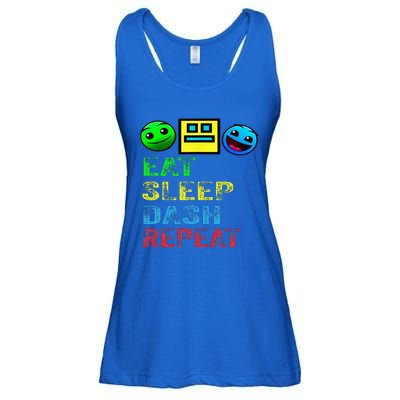 Eat Sleep Dash Repeat Video Game Geometry Ladies Essential Flowy Tank