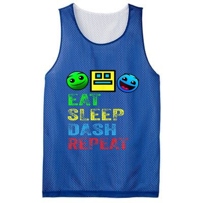 Eat Sleep Dash Repeat Video Game Geometry Mesh Reversible Basketball Jersey Tank