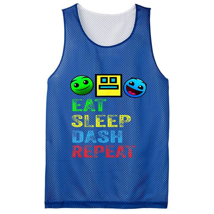 Eat Sleep Dash Repeat Video Game Geometry Mesh Reversible Basketball Jersey Tank