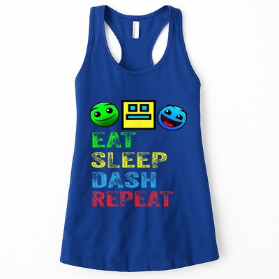 Eat Sleep Dash Repeat Video Game Geometry Womens Tank Top