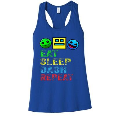 Eat Sleep Dash Repeat Video Game Geometry Women's Racerback Tank