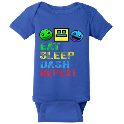 Eat Sleep Dash Repeat Video Game Geometry Baby Bodysuit