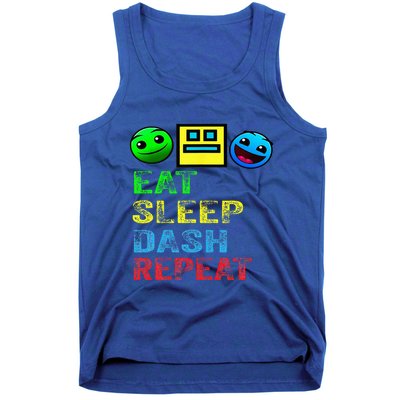 Eat Sleep Dash Repeat Video Game Geometry Tank Top
